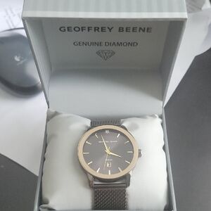 Geoffrey Beene Men's Black and Gold Watch